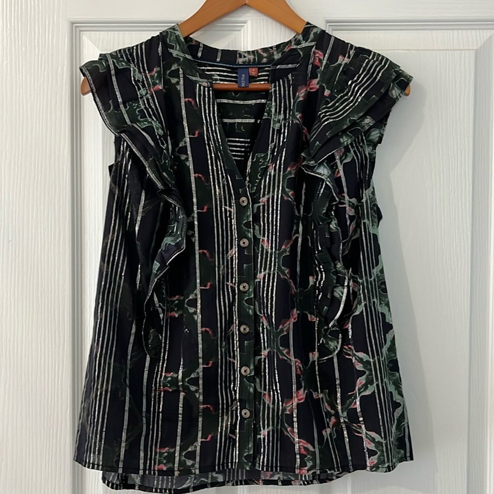 Anthropologie Pilcro Sleeveless Blouse Small Black
